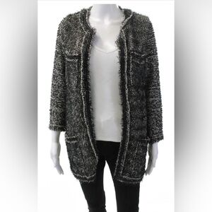 Zara Black and White Textured Blazer